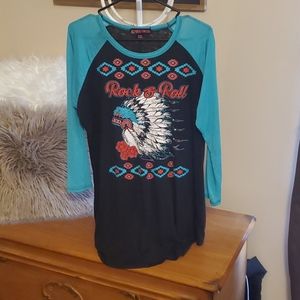 Rock & Roll Cowgirl baseball T-shirt